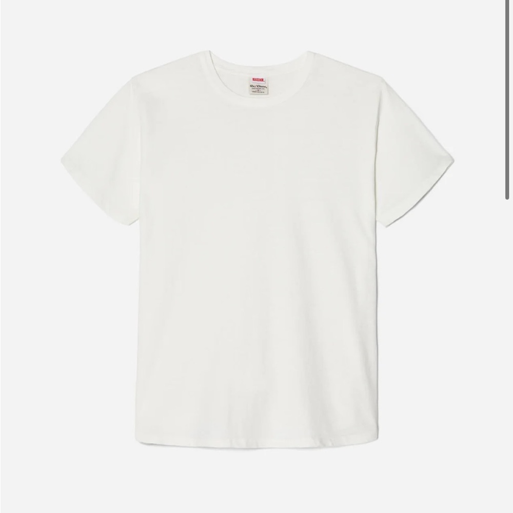 NWOT Re/Done x Hanes Mens Off White Single Stitch Short Sleeve Tee
